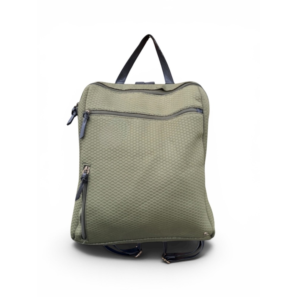 Elliot Lucca Textured Diamond Quilt Backpack with Leather‎ Straps Utility Bag